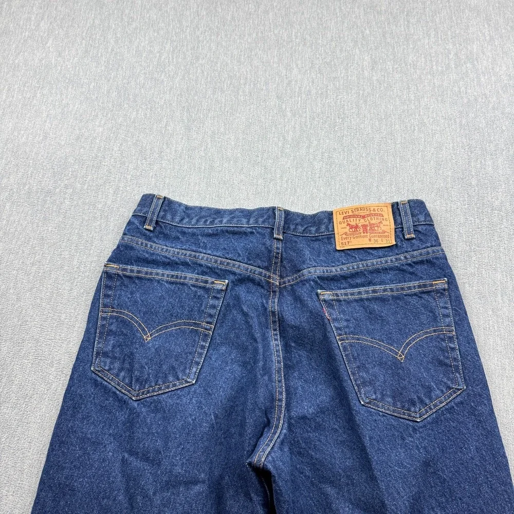 Vintage Levis 517 Jeans Men 35X31 Blue Denim Bootcut Classic Rodeo Made In USA